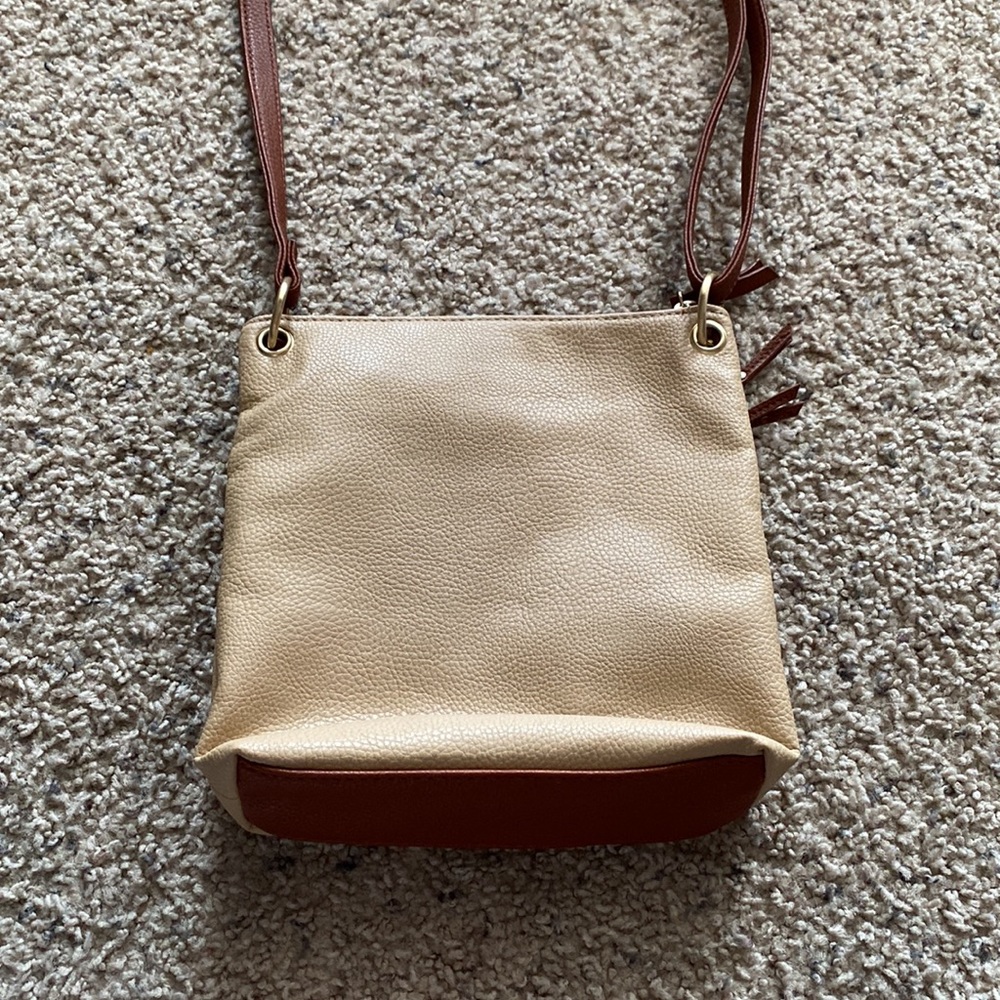 Women's brown, tan, and beige crossbody purse - Picture 4 of 5